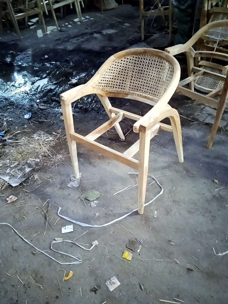 Cane chair frame before finishing